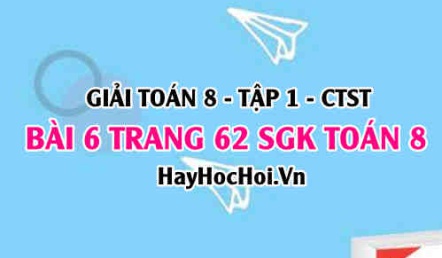 Giải bài 6 trang 62 Toán 8 Tập 1 SGK Chân trời sáng tạo